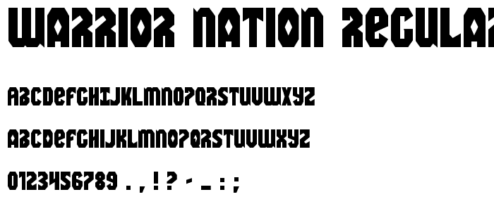 Warrior Nation Regular font